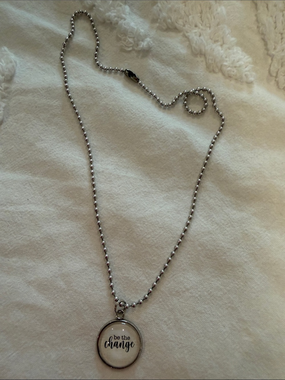 Be the Change Silver Pendant Necklace - Inspirational Women Jewelry